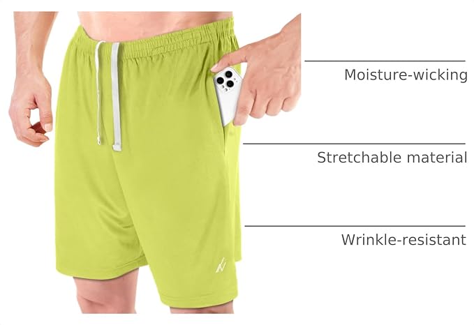 Quick Dry Knit Men's Athletic Shorts Loose-Fit Running Workout Gym Shorts - Image 4