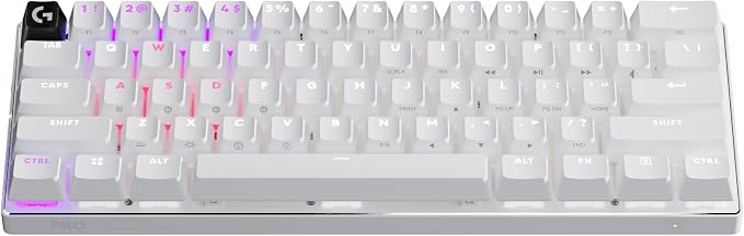 Logitech G PRO X 60% Wireless Gaming Keyboard (Tactile Optical) - White | Ultra compact TKL, for Windows PC, LIGHTSYNC RGB, dual-shot PBT keycaps, GX optical switches by Unknown