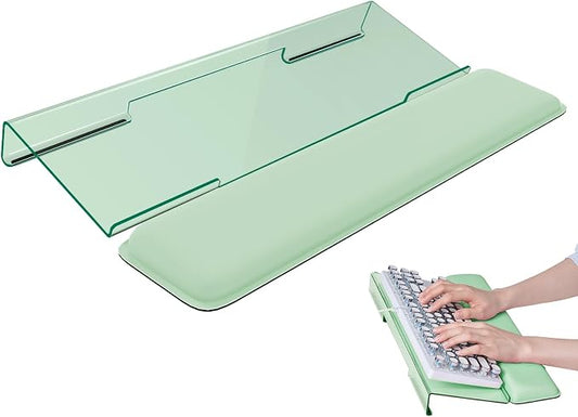 Laborio Computer Keyboard Wrist Rest, Keyboard Riser Stand for Desktop | Green, Ergonomic Acrylic Keyboard Holder, Non-slip Wrist Pad, Pain Relief for Typing, Multiple Colors by Laborio