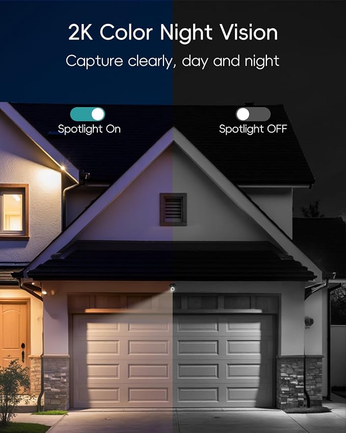 ZUMIMALL 2K Wired Outdoor Camera, 2.4G/5G WiFi Security Camera, 3MP, 24/7 Recording, AI Motion Detection, Cloud & SD Card Storage, 2-Way Audio, 360° PTZ Auto Tracking, Work with Alexa - 2-Pack, Black - Image 5