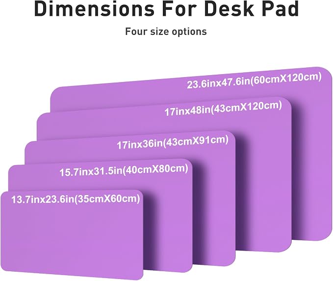 Aothia Faux Leather Desk Mat – Large Mouse Pad, Non-Slip PU Leather Blotter, Waterproof Writing Surface for Office and Home (Iris Violet, 47.2" x 23.6") - Image 5
