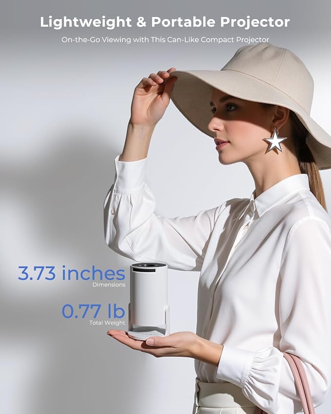 Mini Projector, Portable Projector with Wifi and Bluetooth, Built in Apps | Support 4K 1080P, 180° Rotation, Auto Keystone, Movie Projector Compatible With HDMI/USB/TV Stick/Smartphone/Laptop - Image 6