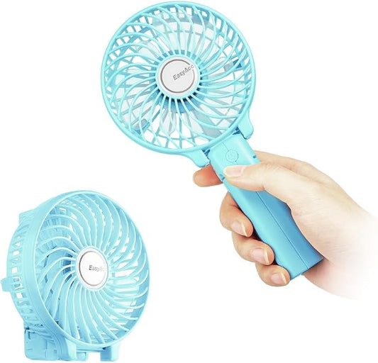 EasyAcc Mini Handheld Fan, USB Desk Fan Small Personal Portable Stroller Table Fan with Rechargeable Battery Operated Cooling Folding Electric Fan 3-10H Working Hours for Travel Office Outdoor by EasyAcc