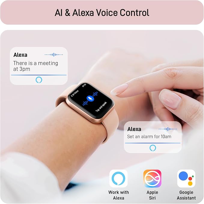 Tensky Smart Watch for Women Android & iPhone, Alexa Built-in, 1.8" Touch Screen Fitness Tracker with Answer/Make Calls, 3ATM Waterproof Heart Rate/Sleep/SpO2 Monitor, Pedometer, 100+ Sport Modes - Image 5