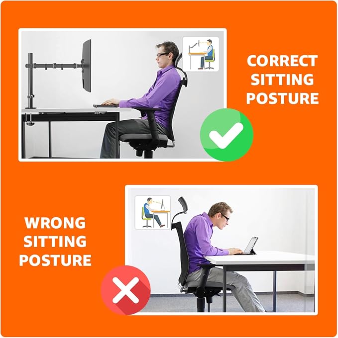 Amazon Basics Single Computer Monitor Stand with Tilt and Rotation,Height Adjustable VESA Desk Arm Mount,Steel,30 inches,Black,(Pack of 6) - Image 9