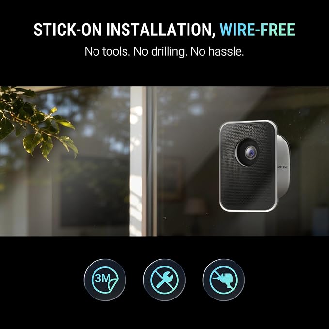 2.5K Window Security Camera – No Drill Anti-Glare, Free AI Human/Vehicle/Pet Detection, 5000mAh Battery & Wired, Indoor to Outdoor, Face Recognition, 24/7 Recording - Image 2