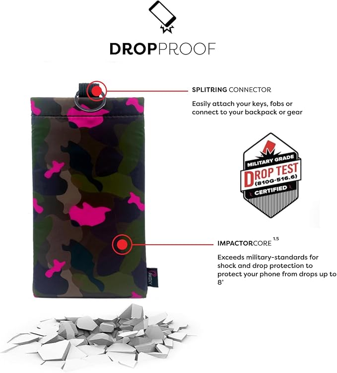 PHOOZY Apollo II Thermal Phone Case with NASA-Derived Technology - Extends Battery Life 4X in Hot or Cold Weather - Military Grade 8-Foot Drop Protection Insulated Pouch - Medium Pink Camo - Image 7