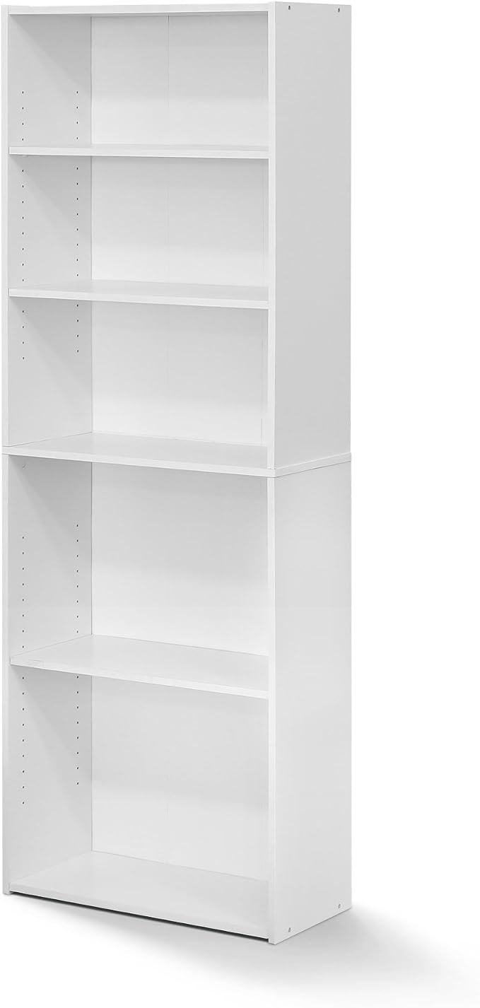 FURINNO Wright 5-Shelf Bookcase, Soft White - Image 8