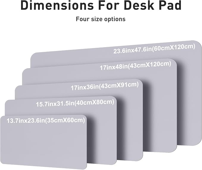 Aothia Faux Leather Desk Mat – Large Mouse Pad, Non-Slip PU Leather Blotter, Waterproof Writing Surface for Office and Home (Smoky Lavender, 47.2" x 23.6") - Image 5