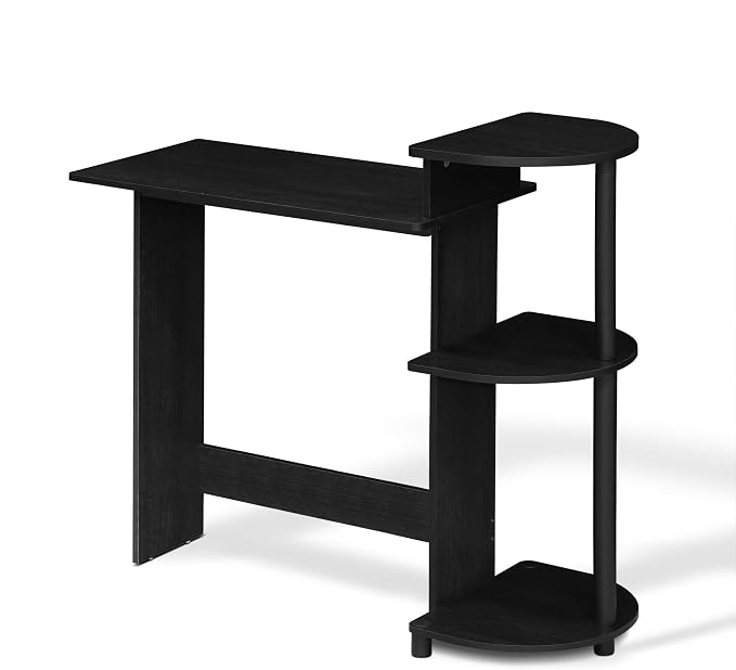 Furinno COMPACT Desk, 28.5" Wide Gaming Desk with Shelves, Computer Desk with Book Shelf, Office Desk for Home Office, Study Room, Dorm, Bedroom, Americano - Image 5