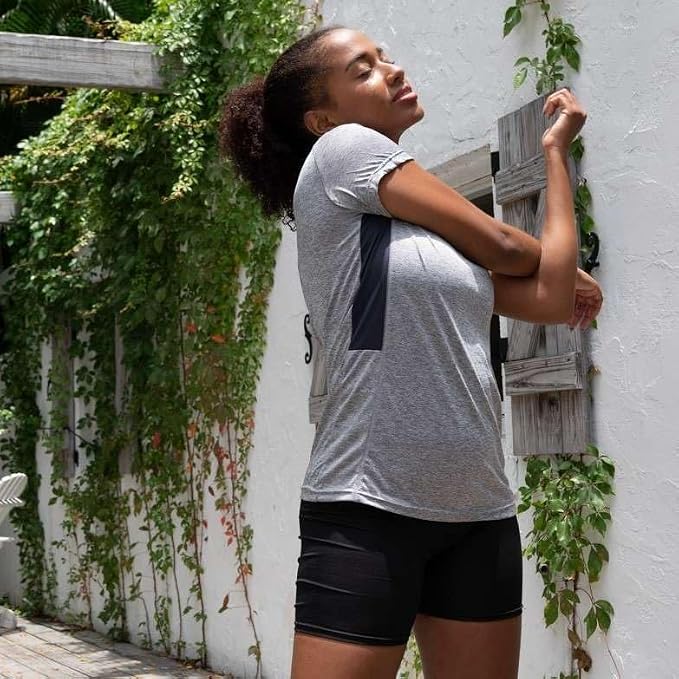 5 Pack Women's Dry Fit Short Sleeve Athletic Gym Workout Running Tops | Available in Plus Size, Exercise, Sports, Fitness, Quick Dry, Cooling, Moisture Wicking, Loose Basic Tees, Yoga, Pilates - Image 8