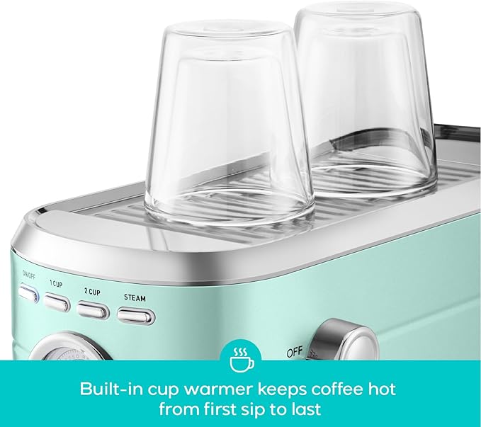 CASABREWS CM5418 Espresso Machine, Small Coffee Maker with Steam Wand | Stainless Steel, 20-Bar Pump, Built-in Pressure Gauge, Powerful Steam Wand for Cappuccino Latte for Home, 34oz Water Tank - Image 4