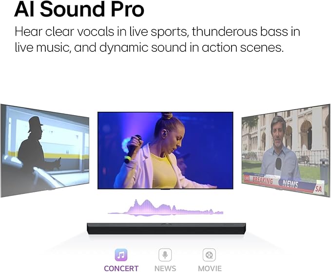 LG S40T 2.1 ch.Soundbar with Wireless Subwoofer, TV Synergy, Wow Interface, AI Sound Pro - Image 5