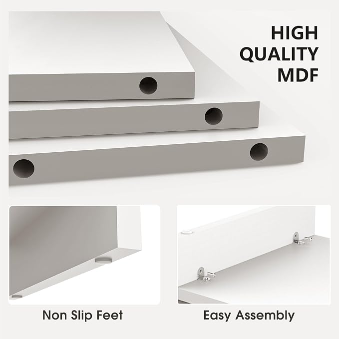 FITUEYES Monitor Stand - 2 Tier Computer Monitor Riser Shelf, Wood Desktop Stand for Laptop Computer Screen, Desk Organization, Office Supplies | For Laptop PC Screen Computer Printer TV, 2 Tiers, Non-slip Pads, Multi-functional, Multi-storage, Desk Sh... - Image 6