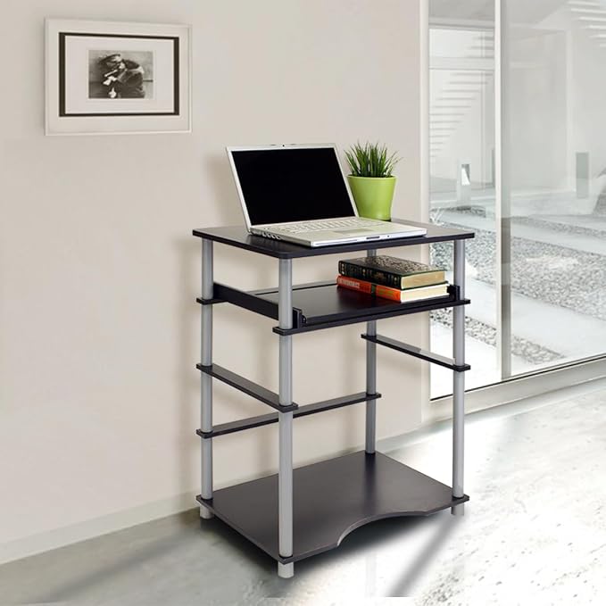 Furinno Home Laptop Notebook Computer Desk, Black/Grey - Image 2