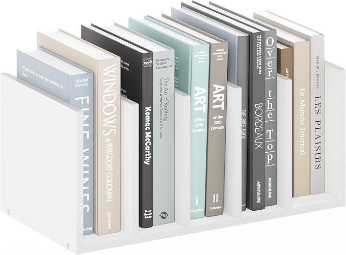 Furinno HERMITE Desk File Folder Organizers, 5-Space Vertical Desktop Office Organization Racks, Desk Top Display Book Shelf, for Paper, Office Supplies, Magazine, White by Furinno-FitsYourSpaceFitsYourBudget