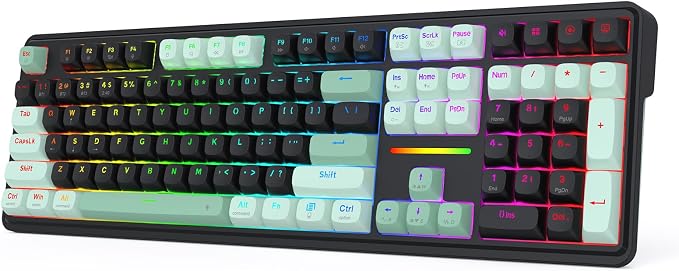 Redragon K745 PRO Wireless 108-Key Gasket RGB Gaming Keyboard, 4 Hotkeys | Extra Shortcut Keys, 0-Delay Tri-Mode, Cushioned Noise Dampening for Creamy Thocky Sound, Unfaded PBT Keycaps, PRO Software by REDRAGON
