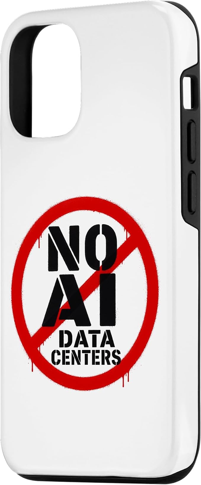 No AI Data Centers – Simple Minimal Spray Paint Style Text Case for iPhone 12/12 Pro - Image 2