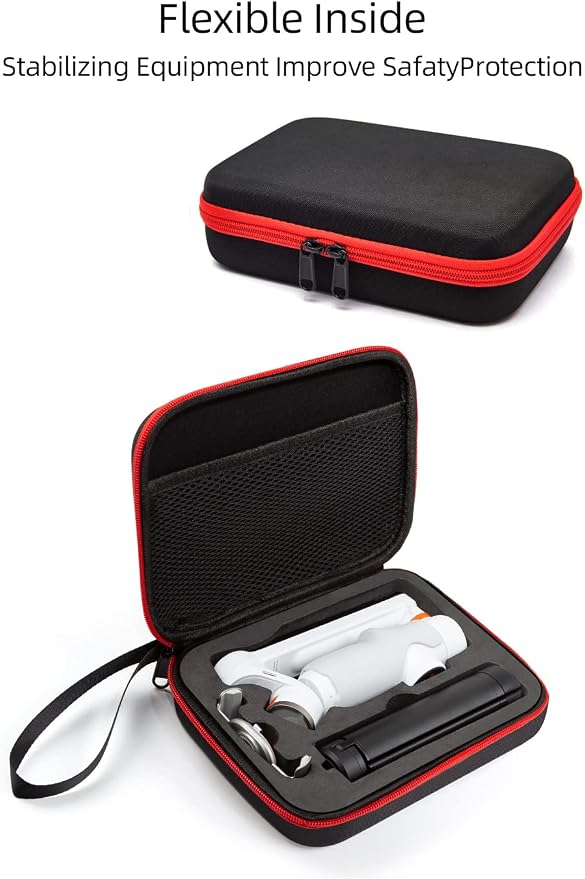 Carrying Case for Insta360 Flow,Compatible with Insta 360 Flow AI-Powered Smartphone Stabilizer (black&red zipper) - Image 7