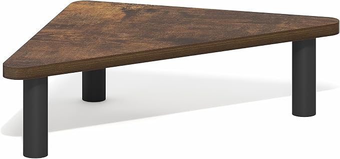 Furinno Turn-N-Tube Monitor Stand Riser, 19.6" Wide Triangle Corner Monitor Riser, Laptop Stand for Desk, Office Desk Accessories, Desktop Organizers and Accessories, Toolless Assembly, Amber Pine - Image 5