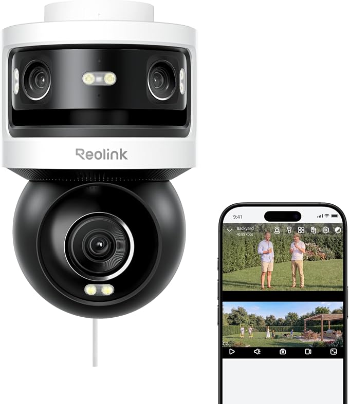 REOLINK OMVI 3i PoE Triple-Lens PoE Security Camera with Auto Tracking | 10MP 180° Panoramic & 4K PT, AI Video Search, 24/7 Recording, Perimeter Protection, Color & IR Night Vision, Smart Detection by Unknown