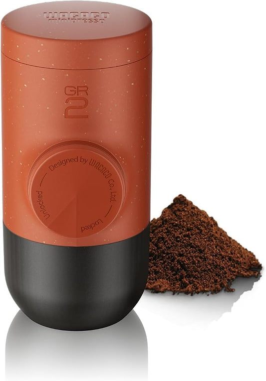 WACACO Minipresso GR2, Portable Espresso Maker Compatible Ground Coffee, Espresso Machine 18 Bar Manually Operated (Copper Clay) by WACACO