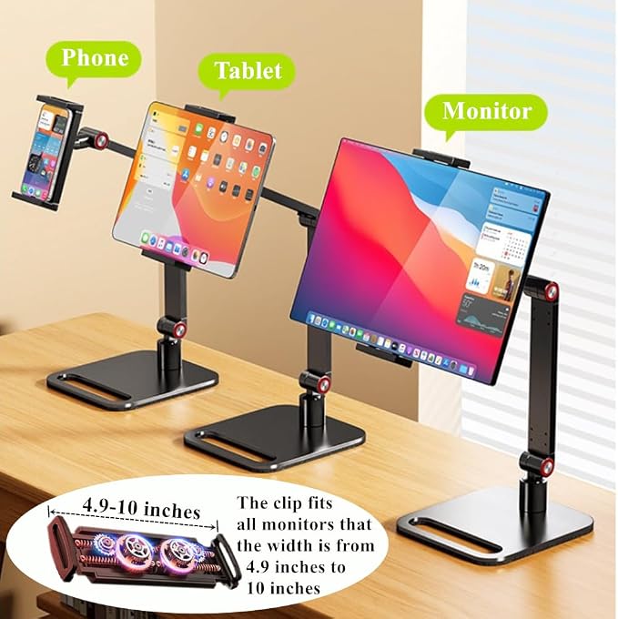 Portable Monitor Holder for 6-17.3 Inch Screen Desktop Expandable Monitor Stand 12.9 inch Tablet Stand - Image 5