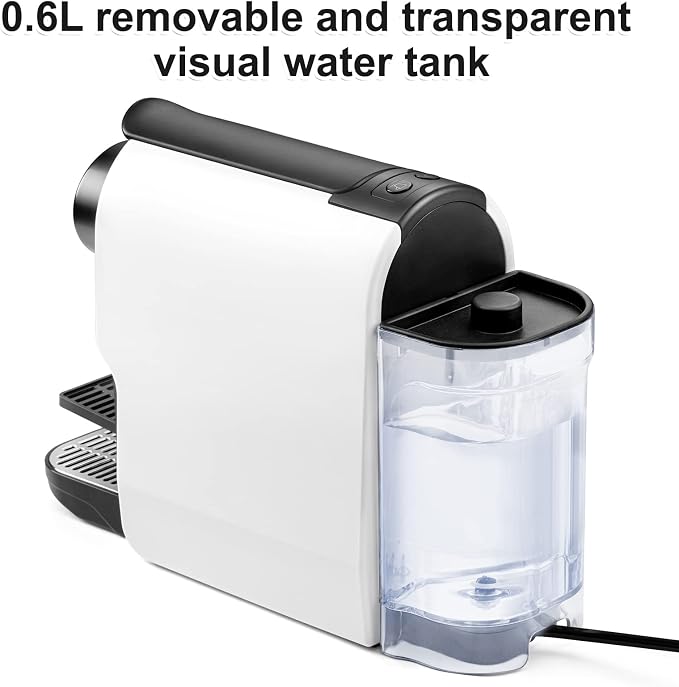 beanglass Mini Espresso Machine Compatible for NS Original Line Pods, Compact Capsule Coffee Maker with 20 Bar High Pressure Pump, 22 oz Removable Water Tank - Image 5