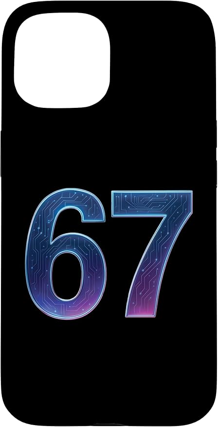 67 Meme Ai Quantum Number 67th Six Seven Tech Digital Future Case for iPhone 15 by Unknown