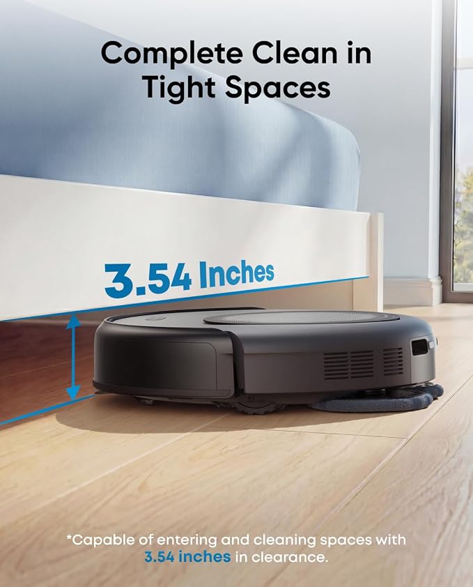 eufy Omni C20 Robot Vacuum and Mop Combo for Hardwood and Carpet | 60 Days Self Emptying, Auto Mop Washing and Drying, 3.35" Ultra Slim, Anti-Tangle for Pet Hair, Powerful Suction - Image 5