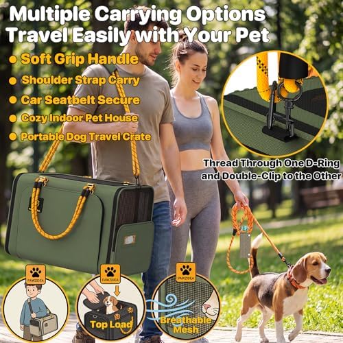 PAWZIDEA Expandable Large Pet Carrier, Soft-Sided 2–4 Cats Carrier Up 55lbs - Image 5
