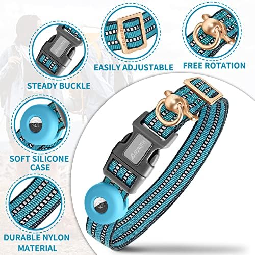 Auroth Airtag Dog Collar, Adjustable Air Tag Case Holder Dog Collar for Medium Large Dogs, Airtag Dog Collar Holder with Heavy Duty D Ring Tangle Free - Image 5
