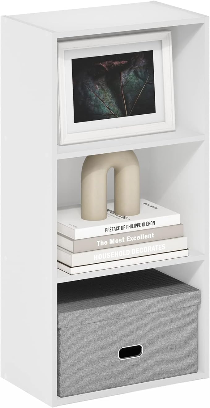 Furinno Luder 3-Tier Open Shelf Bookcase, White by Furinno-FitsYourSpaceFitsYourBudget
