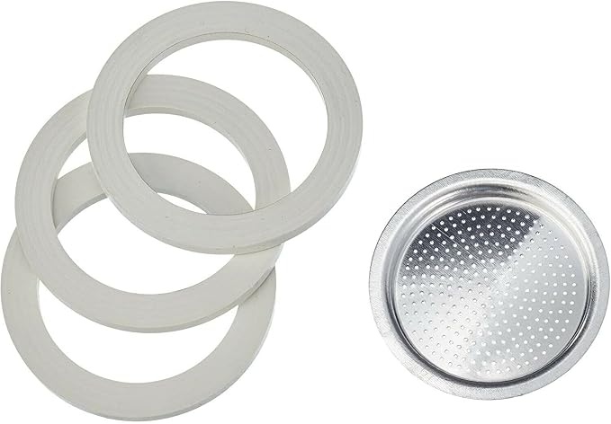 Bialetti Spare Parts, Includes 3 Gaskets and 1 Plate, Compatible with Moka Express, Fiammetta, Break, Happy, Dama, Moka Timer and Rainbow (6 Cups) - Image 5