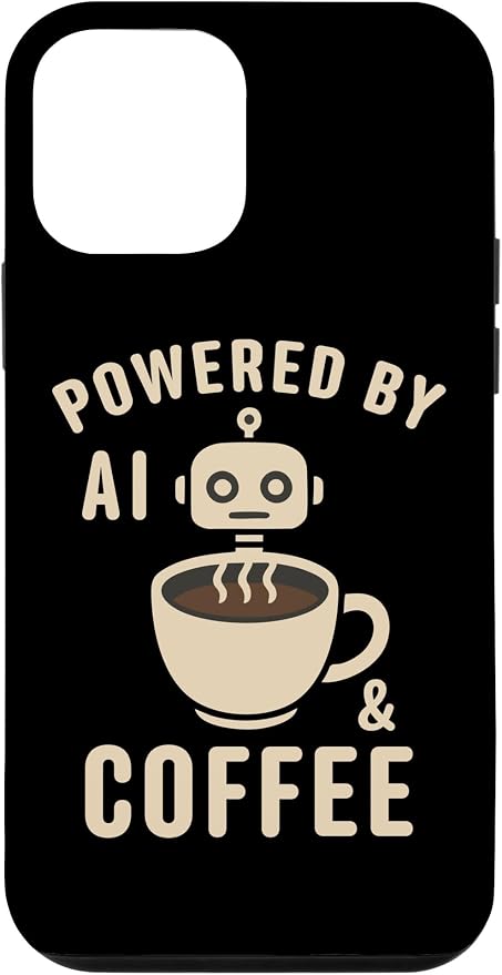 Powered by AI and Coffee Robot Case for iPhone 12 mini by Unknown