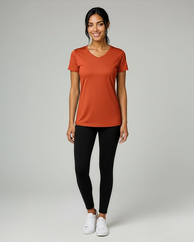 5 Pack Women's Dry Fit V Neck Workout Tops T Shirts Athletic Gym Yoga Tees | Available In Plus Size, Cooling Moisture-Wicking, Short Sleeve, Quick-Dry, Fitness, Stretch, Exercise, Running, Hiking - Image 7