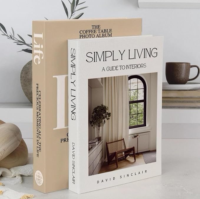 Decorative Books for Home Decor,2 Pcs Modern Minimalist Faux Book for Home Decoration,Coffee Table Decor,Living Room Aesthetic Accent (E1) - Image 3