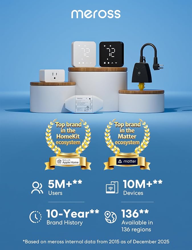 meross Matter Presence Sensor MS605, Battery-Powered 4-in-1 Smart Motion Sensor with AI Learning, IP67 PIR & Light & mmWave Radar, Matter Over Thread, Supports Home Assistant, HomeKit, Alexa (2 Pack) - Image 9