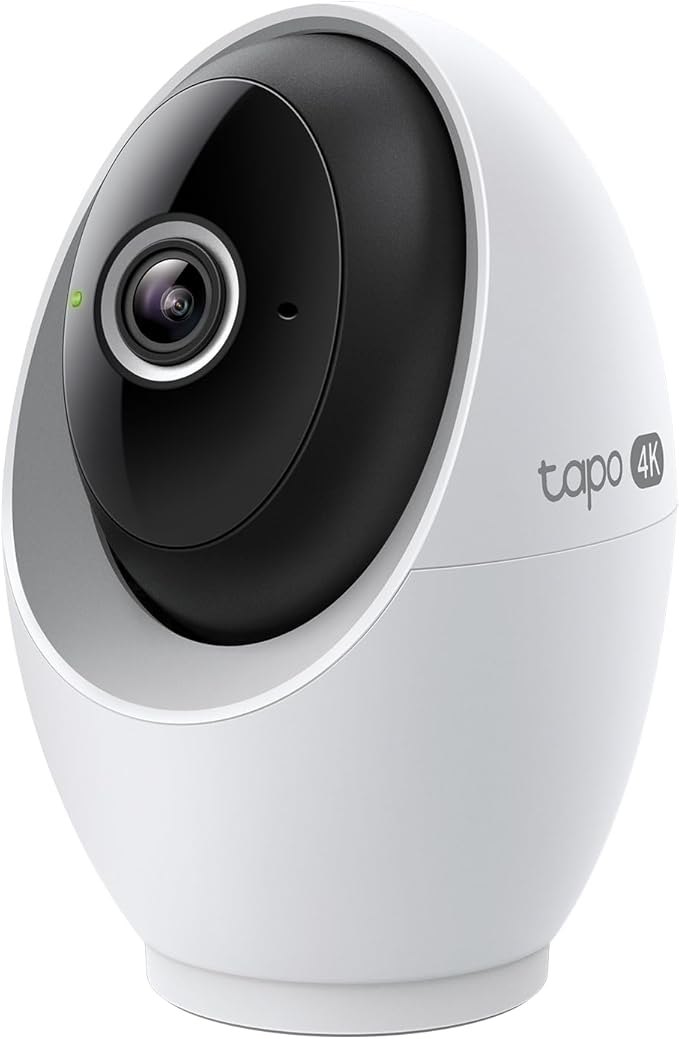 Tapo 4K Indoor Pan/Tilt Wired Security Camera - Works as a Baby Monitor, Person/Pet Detection, Facial Recognition, 360° AI Motion Tracking, Subscription-Free Local Storage or Optional Cloud, C260 by Unknown