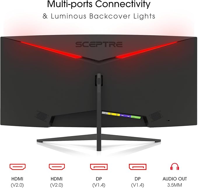 Sceptre Prime Curved 30-inch Gaming Monitor 200+Hz FreeSync Build-in Speakers 2560 x 1080p HDMI DP Machine Black 2026 (C305B-200UN Series) - Image 4