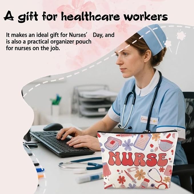Nurse Makeup Pouches Accessories for Women Clinical Bag Essentials for Nursing Students Gift Ideas Small Nurse Pencil Pouch Bag Nurses Week Appreciation Gift Nursing Medical Supplies Bags Nurses Favor - Image 4