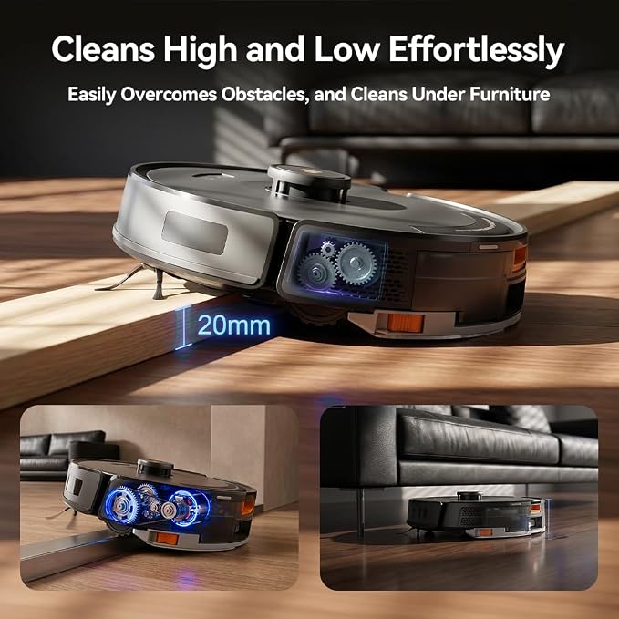Robot Vacuum 38,000 Pa Robot Vacuum Mop,120Day Self Emptying Vacuum Robot,Lidar Navigation,5G 2.4GWiFi APP Aspirateur Robot,Self-Charging Robot Vacuums for Pet,Floor,Carpet R11 Max Black - Image 6