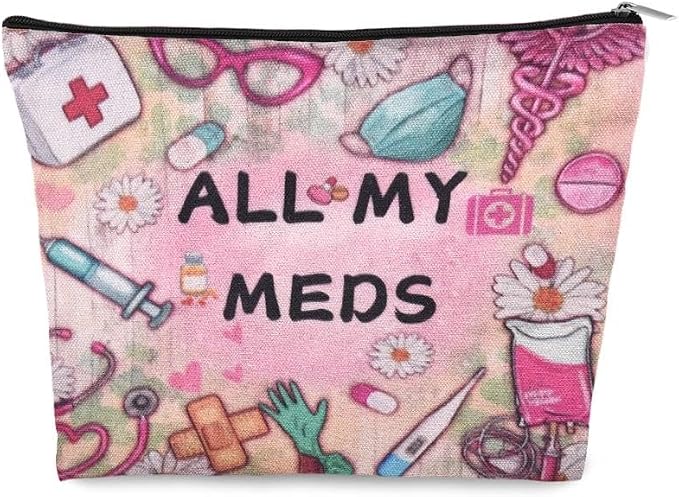 Small Nurse Medical Supply Pouch Bag Emergency Medicine Physician Bag Gifts Pharmacist Doctor Graduates Accessories Family Patient Medication Organizer Nursing School Makeup Bags Survival Med Pouch by YangQian