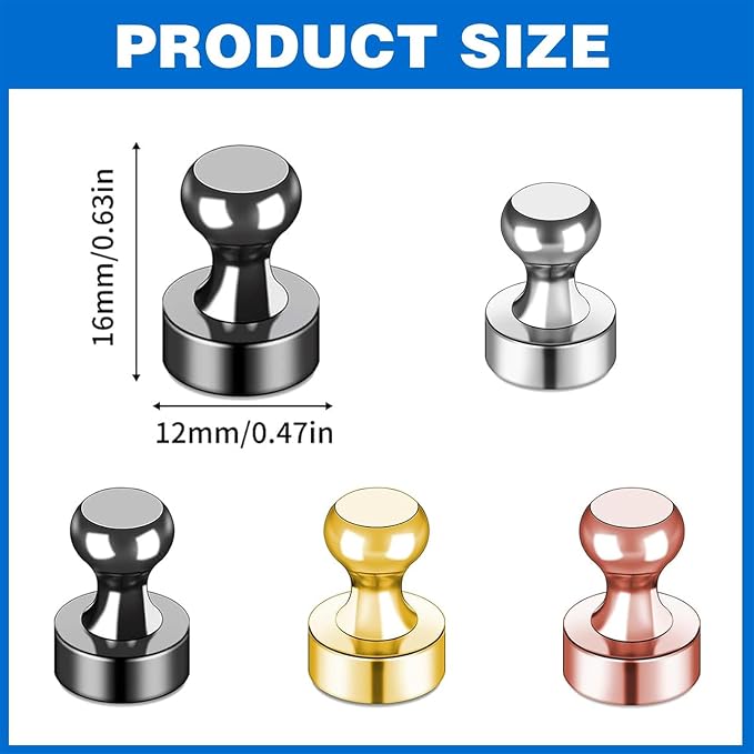 LOVIMAG Fridge Magnets 25Pcs for Refrigerator Whiteboard, Colorful | Small Strong Neodymium Metal Cute Push Pin for Classroom, Kitchen, Accessories Decorative, Office, Calendar - Image 3