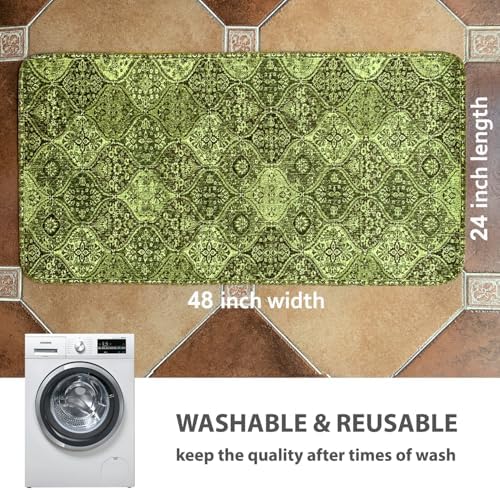 nunubaby 4PACK Washable Pee Pads for Dogs, Stylish, Non-Slip and Leak-Proof Pee Pads. Reusable Potty Pads for Dogs for Crates and Floors.(Green/Multi,24" x48" ) - Image 4