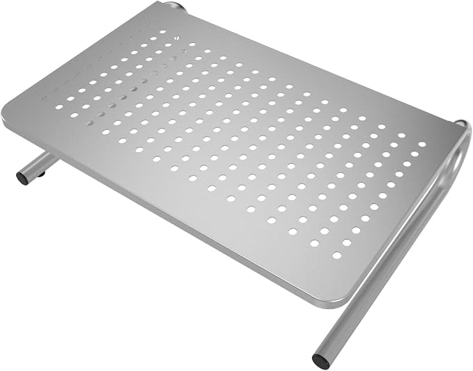 suptek Monitor Stand Riser,Computer Monitor Laptop Stand Riser for Desk,Vented Metal Platform Monitor Stand,4 inches Height Underneath Storage for Office,School Supplies(MST004S) by suptek