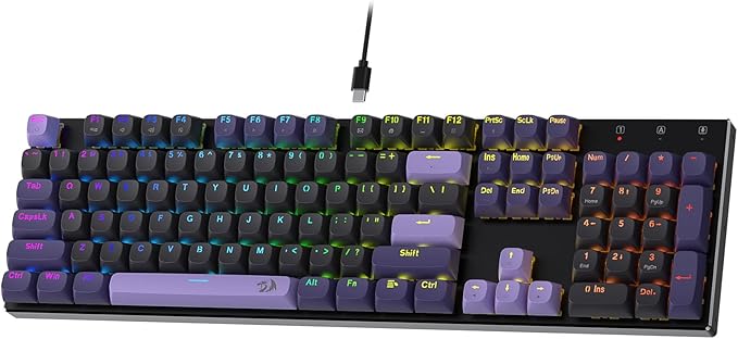 Redragon K556 104-Key Wired RGB Hall-Effect Rapid Trigger Gaming Keyboard | Rock-Solid Metal Build, 0.1mm Adjustable Actuation Magnetic Switch, Zero Input Delay, 8K Polling for FPS Games Pause & Shoot by REDRAGON