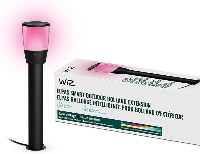 WiZ Elpas Bollard Smart WiFi Outdoor LED Path Light Starter Kit, Compatible with Alexa, Google Assistant and Siri Shortcuts, Bluetooth Compatible, No Hub Required by WiZConnectedLighting