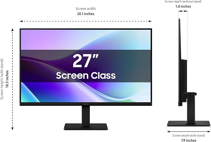 Samsung 27" S3 (S32GF) Series FHD High Resolution Monitor | 120Hz Monitor with IPS Panel, Flicker Free, Eye Saver Mode (LS27F320GANXZA) - Image 7