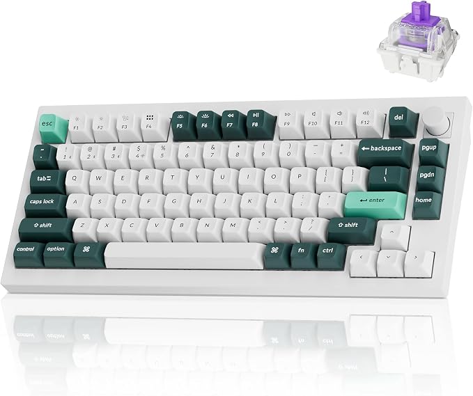 Keychron Q1 HE Wireless Custom Magnetic Keyboard, QMK Launcher | Rapid Trigger 2.4 GHz & Bluetooth 5.2 with Gateron Double-Rail Magnetic Switch for Mac Windows Linux (Hot-swappable) - White by Keychron